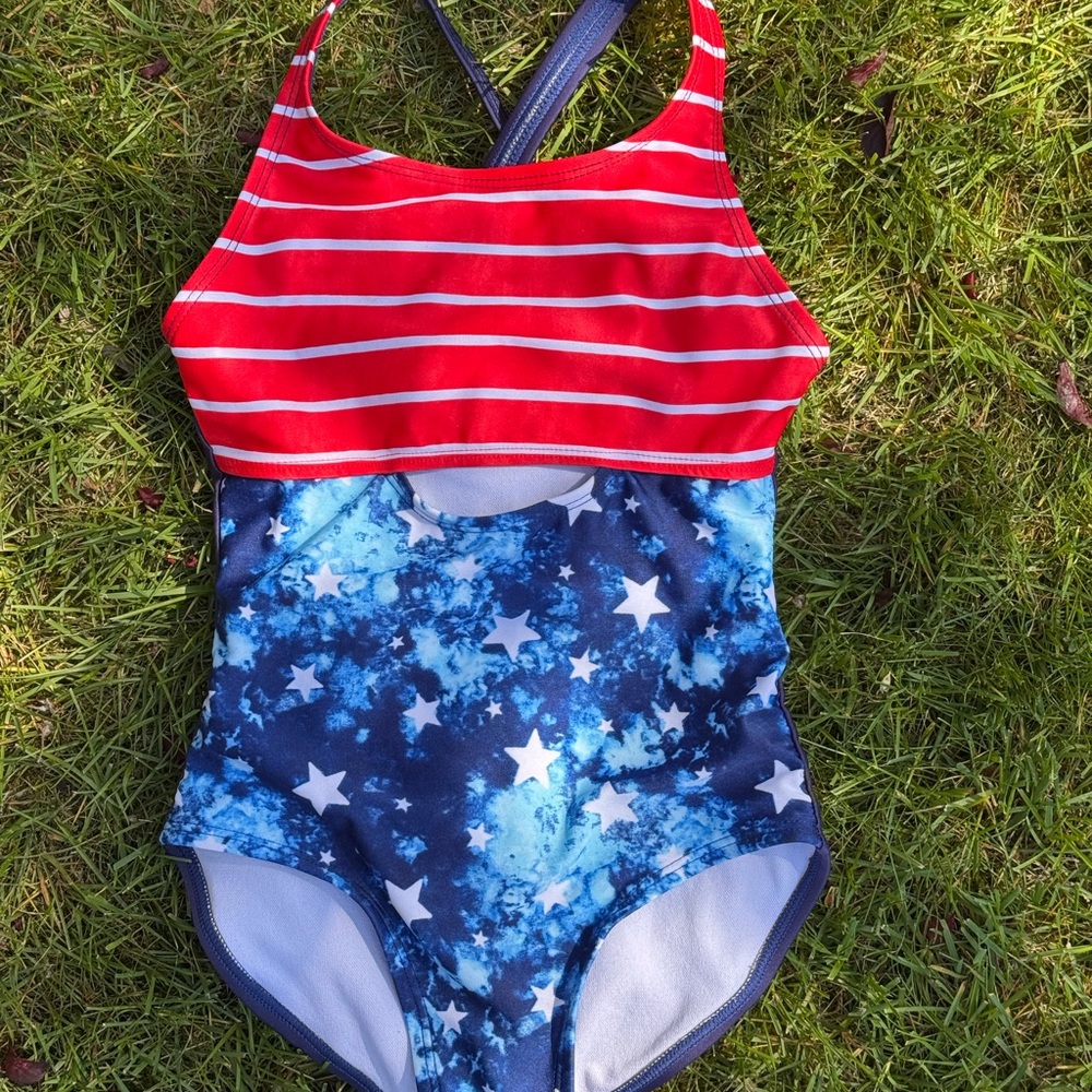 Cat & Jack Red and Blue One Piece Swimsuit